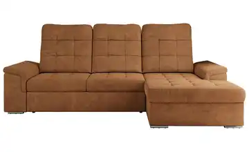 Ecksofa mit Schlaffunktion Madrito rechts Webstoff Orange