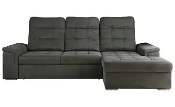 Ecksofa mit Schlaffunktion Madrito rechts Velours Dunkelgrau