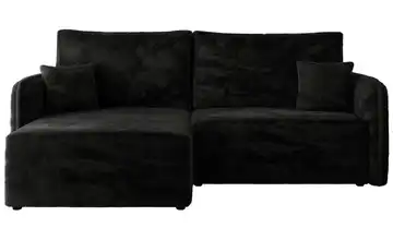 Ecksofa Schwarz Ecksofa Schwarz Plüsch Schwarz links