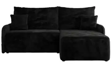 Ecksofa mit Schlaffunktion Arpa Teddy Schwarz rechts