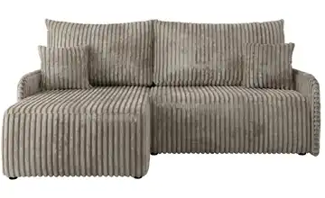 Ecksofa mit Schlaffunktion Arpa Cordstoff grob Hellbraun links