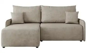 Ecksofa mit Schlaffunktion Arpa Webstoff Beige links