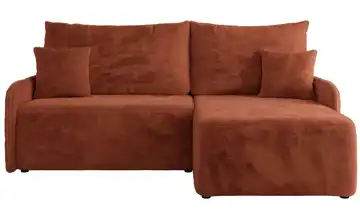 Ecksofa mit Schlaffunktion Arpa Teddy Orange rechts
