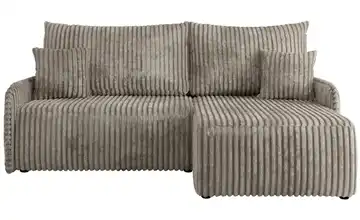 Ecksofa mit Schlaffunktion Arpa Cordstoff grob Hellbraun rechts
