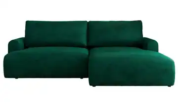 Ecksofa mit Schlaffunktion Tono Dunkelgrün Velours rechts