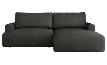 Ecksofa mit Schlaffunktion Tono Dunkelgrau Webstoff rechts