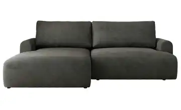 Ecksofa mit Schlaffunktion Tono Dunkelgrau Velours links