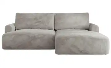 Ecksofa mit Schlaffunktion Tono Hellgrau Teddy rechts