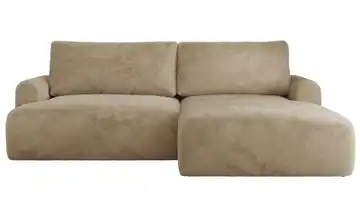 Ecksofa mit Schlaffunktion Tono Beige Teddy rechts