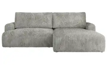 Ecksofa mit Schlaffunktion Tono Grau Cordstoff grob rechts