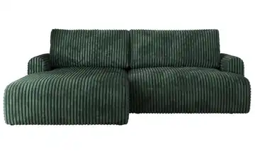 Ecksofa mit Schlaffunktion Tono Grün Cordstoff grob links