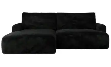 Ecksofa mit Schlaffunktion Tono Schwarz Teddy links