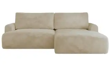 Ecksofa mit Schlaffunktion Tono Creme Teddy rechts