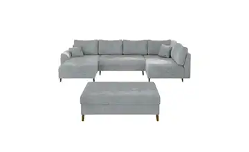 Wohnlandschaft mit Hocker Trygve Grau links