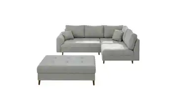 Ecksofa mit Hocker Maya Grau rechts