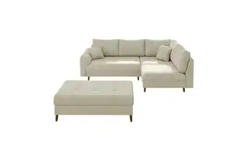 Ecksofa mit Hocker Maya Beige rechts