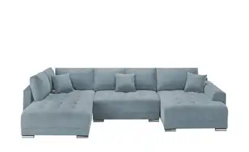 Wohnlandschaft mit Schlaffunktion Lemie Mikrofaser Grau rechts