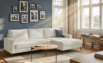 smart Ecksofa Candice rechts Beige Cordstoff