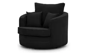 S-STYLE Drehsessel Cordstoff Schwarz