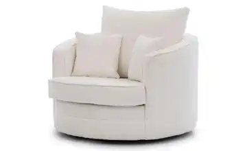 S-STYLE Drehsessel Boucléstoff Weiß