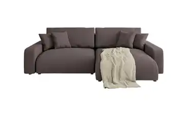 S-STYLE Ecksofa Emma rechts Dunkelbraun