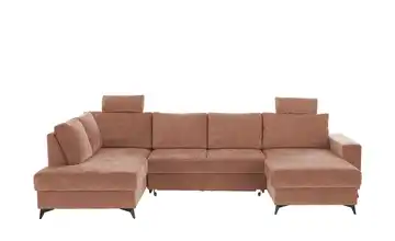 Wohnlandschaft mit Schlaffunktion Salamanca links Terracotta