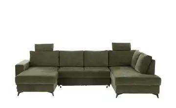 Wohnlandschaft mit Schlaffunktion Salamanca rechts Moosgrün