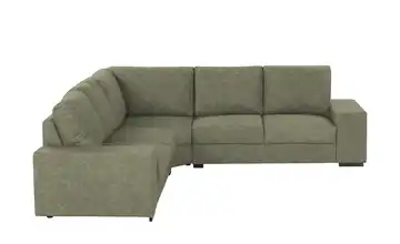 Ecksofa Renée Mikrofaser in Leder-Optik Grün