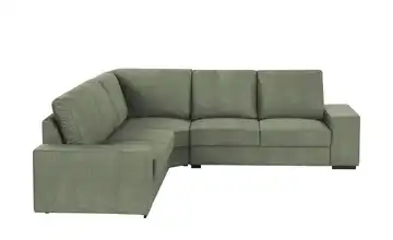 Ecksofa Renée Mikrofaser in Samt-Optik Dunkelgrün