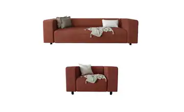 S-STYLE Polstergarnitur 3+1 Oskar Terracotta