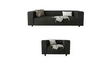 S-STYLE Polstergarnitur 3+1 Oskar Schwarz