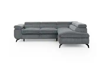 S-STYLE Ecksofa mit Schlaffunktion Bonnie Cordstoff rechts Grau
