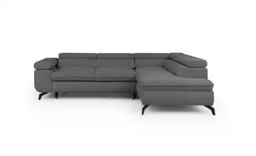 S-STYLE Ecksofa mit Schlaffunktion Bonnie Chenille rechts Grau