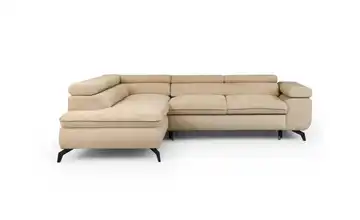 S-STYLE Ecksofa mit Schlaffunktion Bonnie Chenille links Taupe