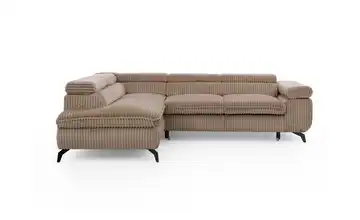 S-STYLE Ecksofa mit Schlaffunktion Bonnie Cordstoff links Beige