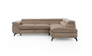 S-STYLE Ecksofa mit Schlaffunktion Bonnie Cordstoff rechts Beige