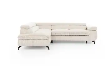 S-STYLE Ecksofa mit Schlaffunktion Bonnie Cordstoff links Creme