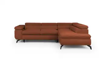 S-STYLE Ecksofa mit Schlaffunktion Bonnie Chenille rechts Terracotta