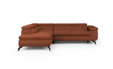 S-STYLE Ecksofa mit Schlaffunktion Bonnie Chenille links Terracotta