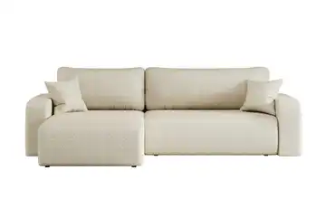 Ecksofa mit Schlaffunktion Pianio Dunkelbeige Webstoff