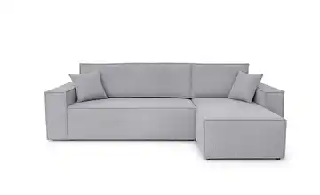 Ecksofa mit Schlaffunktion Carl Cordstoff Hellgrau