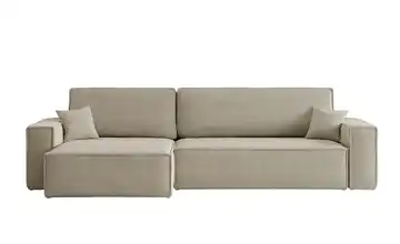 Ecksofa mit Schlaffunktion Carl Dunkelbeige Cordstoff