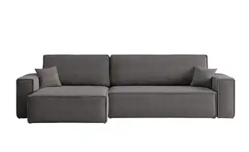 Ecksofa mit Schlaffunktion Carl Dunkelgrau Cordstoff