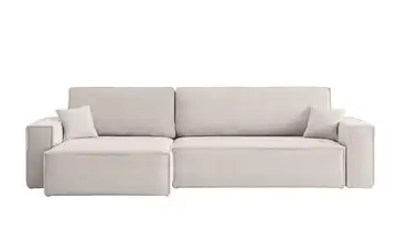 Ecksofa mit Schlaffunktion Carl Hellbeige Cordstoff