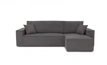 Ecksofa mit Schlaffunktion Carl Cordstoff Dunkelgrau