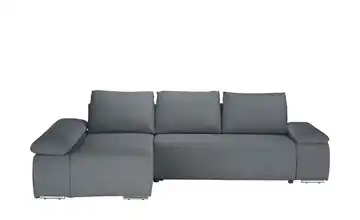 switch Ecksofa Soft Feincord ohne links Stahlgrau
