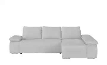 switch Ecksofa Soft Cordstoff grob ohne rechts Silbergrau