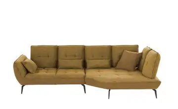 vito Ecksofa mit Sitztiefenverstellung Ticona Senfgelb Erweiterte Funktion rechts