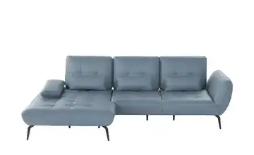vito Ecksofa aus Leder Ticona links Erweiterte Funktion Grau