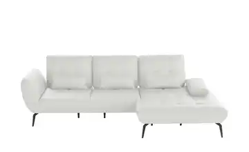 vito Ecksofa aus Leder Ticona rechts Erweiterte Funktion Steingrau
